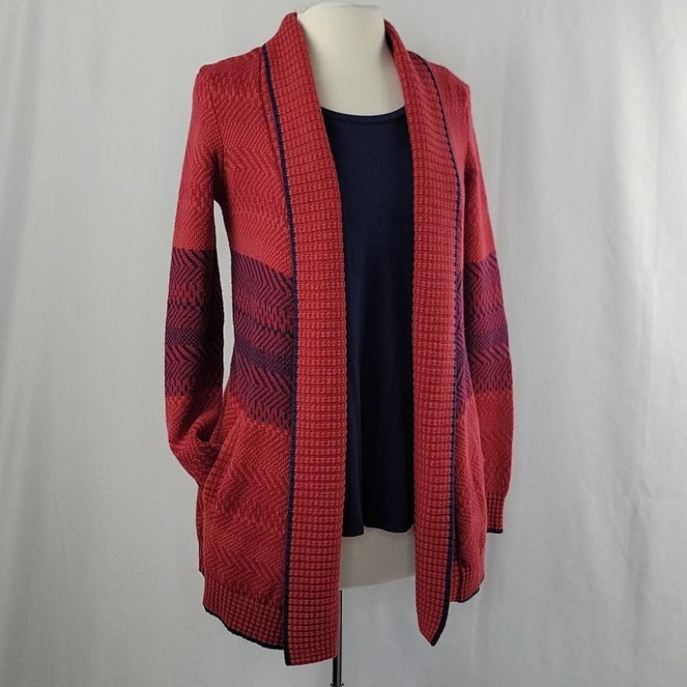 CAbi Joy Open Cardigan Sweater with Pockets Red Size XS